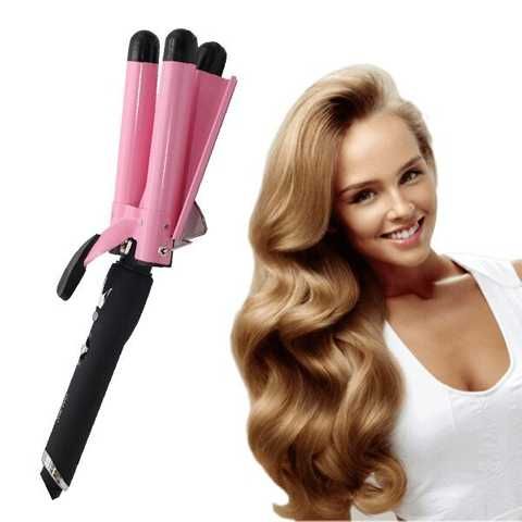 Professional triple curling iron for hair Gemei GM-1956