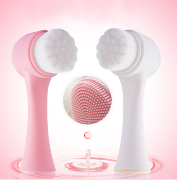 Cosmetic facial cleansing brush, double-sided for washing, for cleansing the face (in stock)