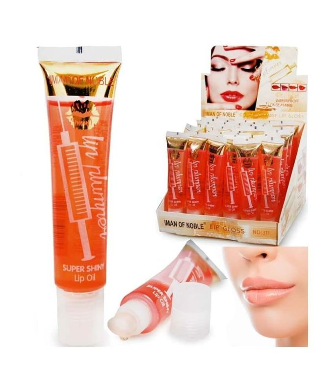 Lip Gloss for Volume Increase Iman of Noble Lip Plumper Transparent