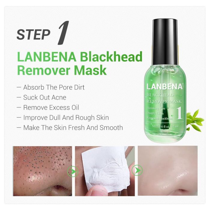 Mask for removing blackheads with camellia extract LANBENA Blackhead Remover Mask 17ml