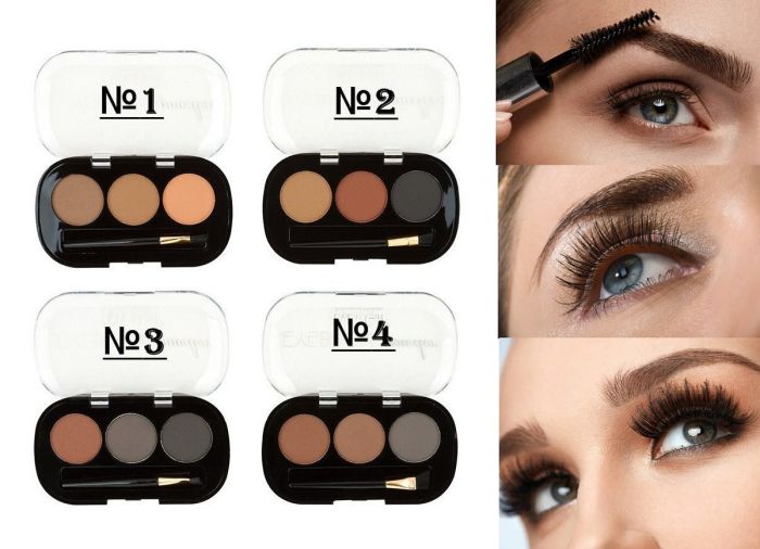 Eyebrow and Eye Shadow DoDo Girl Powder 3 Colors (row of 4pcs)