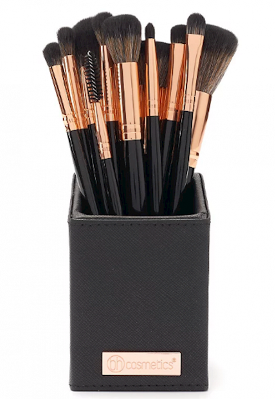 Makeup Brush Set BH Cosmetics Signature Rose Gold Black 13pcs