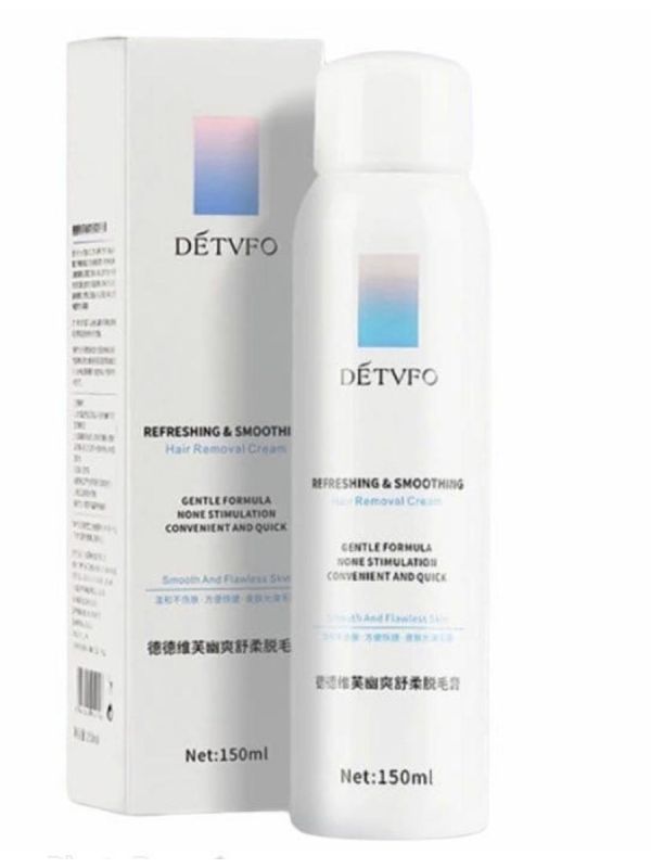 Spray foam depilator for painless hair removal, depilatory mousse DETVFO 150ml