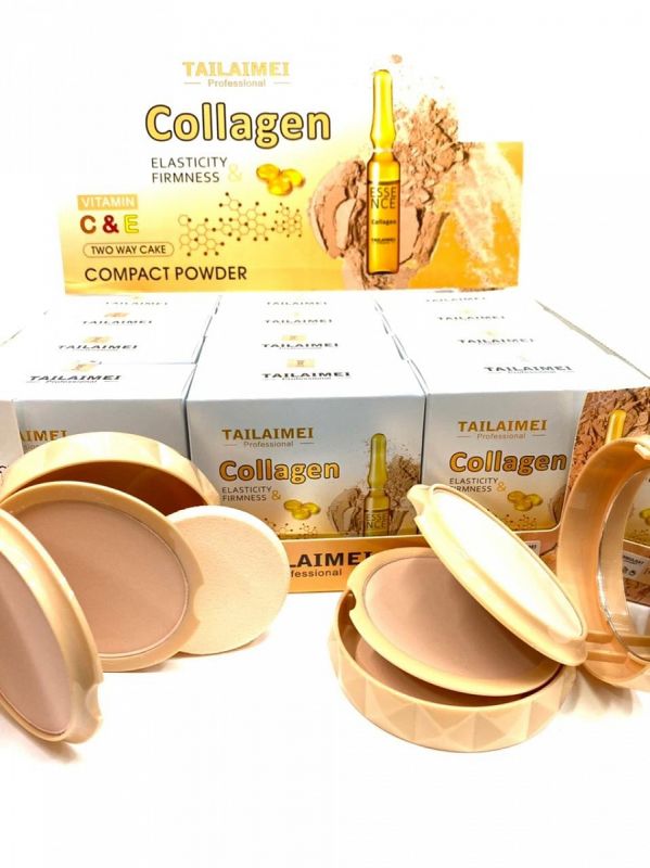 Compact face powder Tailaimei collagen powder 2in1