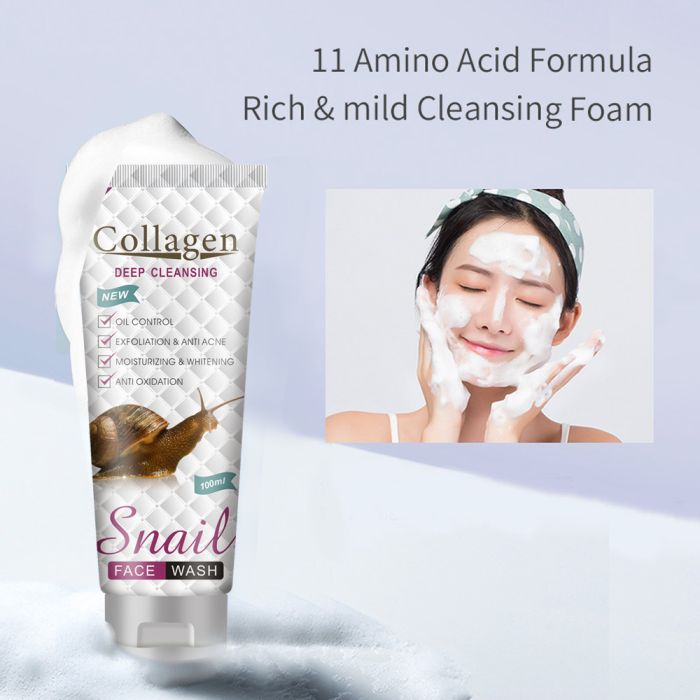 Moisturizing foam for washing COLLAGEN SNAIL FACE WASH 100ml